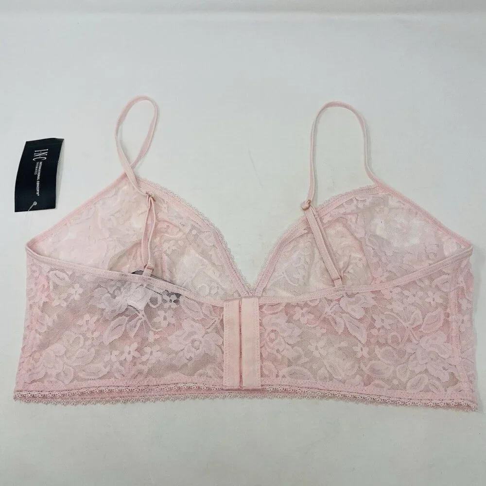 INC International Concepts Womens Size XL Lace Bralette Lingerie Rose Pink 461